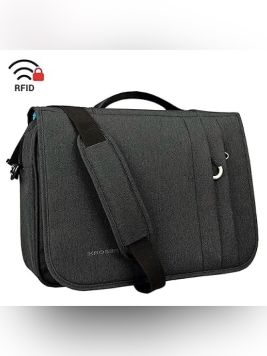 Kroser Handbags - KROSER Black RFID Laptop Messenger Bag for Women